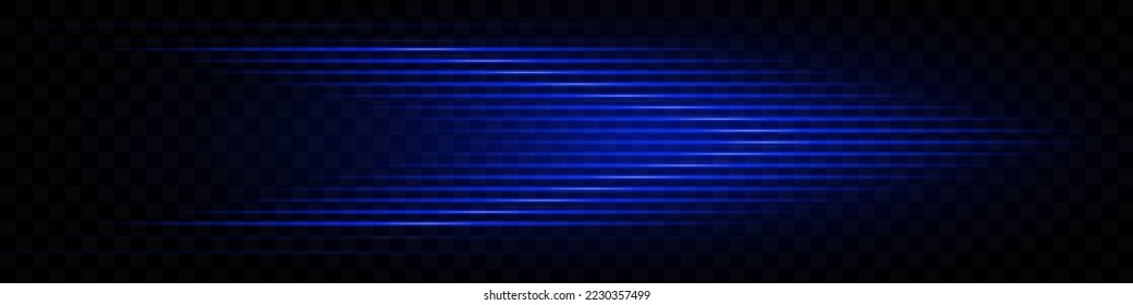 Blue light vector illustration, light effect on black background. Design element.