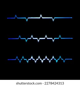 Blue light wave or signal on dark background. 