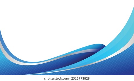 Blue and light blue wavy shapes background. great for banner, poster, presentation, flyer, layout design project.wave business banner background with copy space.background Vector illustration