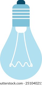Icono de bombilla azul. Símbolo de energía de luz eléctrica