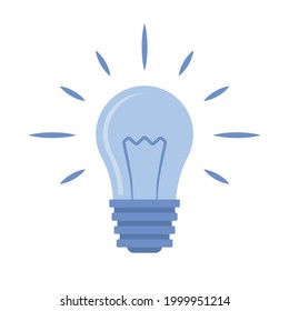 Icono del vector de la ilustración de la bombilla azul