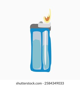 Blue lighter art freehand drawing vector