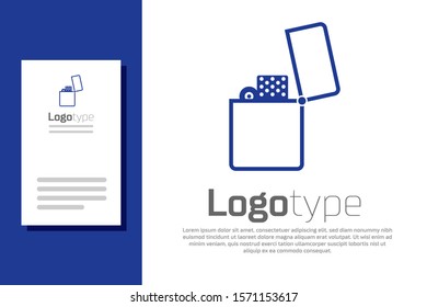 Blue Lighter icon isolated on white background. Logo design template element. Vector Illustration