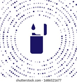 Blue Lighter icon isolated on white background. Abstract circle random dots. Vector Illustration