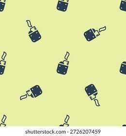 Blue Lighter icon isolated seamless pattern on yellow background.  Vector