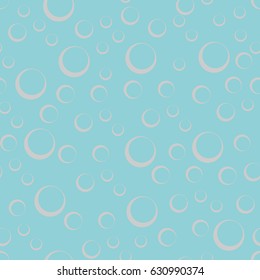 Blue light-grey bubbles geometric seamless pattern on blue background