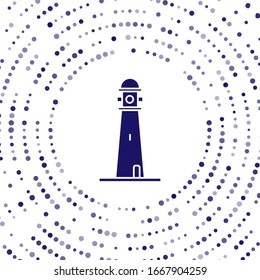 Blaues Leuchtturm, Symbol einzeln auf weißem Hintergrund. Abstrakte Kreis Zufallspunkte. Vektorillustration-Illustration