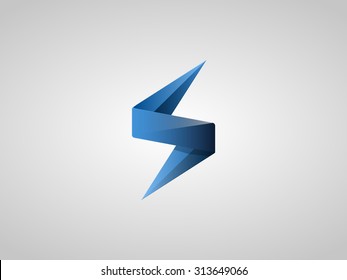 Blue Lighting Bolt Flash. Logo Design Vector Element. Fast Quick Rapid Icon Concept Symbol. Vector Illustration