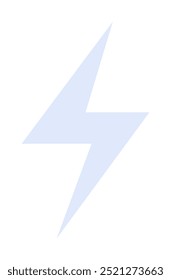 Blauer Blitz auf weißem Hintergrund. Ideal für Energie, Strom, Geschwindigkeit, Technologie und Strom. Einfacher und minimalistischer Stil.