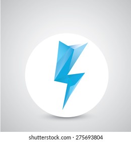 blue lightning bolt vector icon. Lightning flash logo