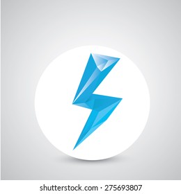 blue lightning bolt vector icon. Lightning flash logo