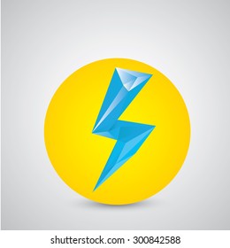 blue lightning bolt vector icon. Lightning flash logo