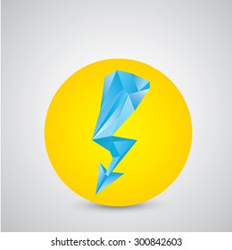 blue lightning bolt vector icon. Lightning flash logo