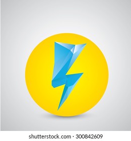 blue lightning bolt vector icon. Lightning flash logo
