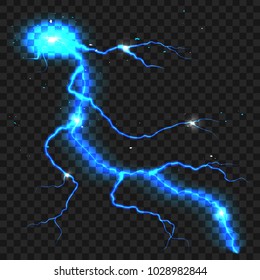 blue lightning effect on transparent grid