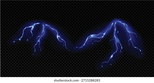 
Raio Azul Efeito de Energia Elétrica em Fundo Escuro - Vetor de raio abstrato