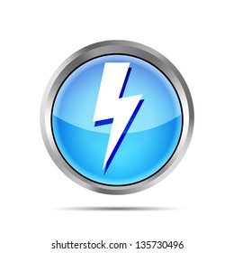 blue lightning icon on a white background