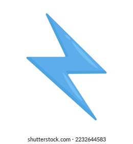 Blue Lightning Sign Emoji Icon Illustration. Energy Vector Symbol Emoticon Design Clip Art Sign Comic Style.