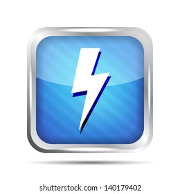 blue lightning striped icon on a white background