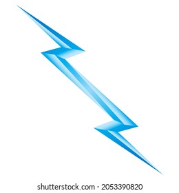 Blue Lightning Symbol on White Backdrop. Power Energy Sign. Electricity Themed Illustration for Icon, Stamp, or Banner Background Decoration