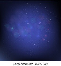 Blue Lights Background. Christmas Lights Concept. Vector illustration.