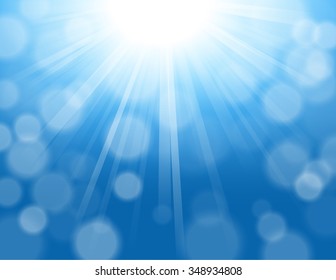 Blue lights shining with bokeh background