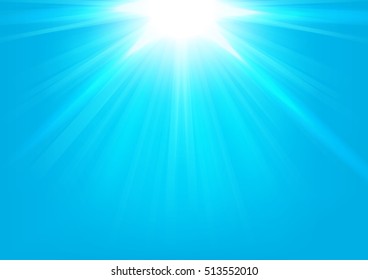 Blue lights shining on bright background Vector Illustration