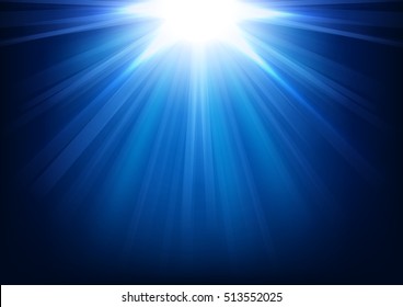 Blue lights shining on darkness background Vector Illustration