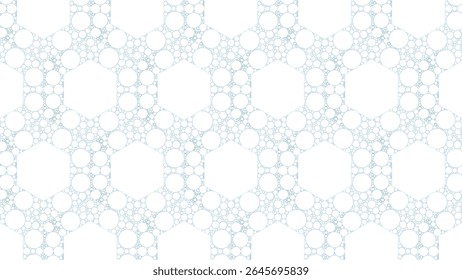 Composição geométrica azul leve e sofisticada de hexagons e círculos entrelaçados em estilo moderno de arte de linha. Ilustração de vetor