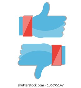 blue like and dislike icon/button