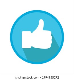 Blue like icon isolated. Thumbs up symbol.