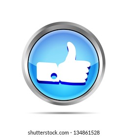 Blue like icon on a white background
