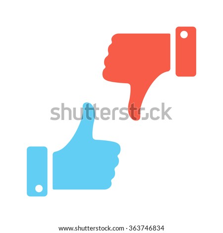 Blue like red dislike. Vector icons