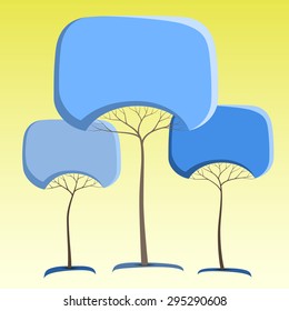 Blue like round crown tree abstract stickers