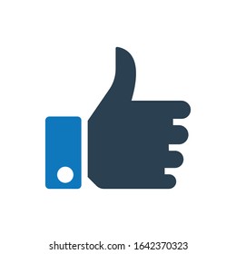 blue like sign glyph vector icon - ui icon vector