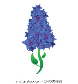 Blue lilac icon. Cartoon of blue lilac vector icon for web design isolated on white background