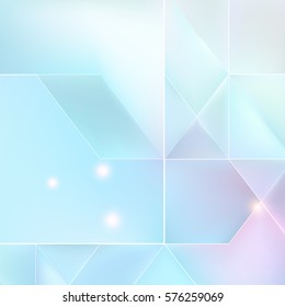 Blue and lilac mosaic background with light effects. Neutral vector background.