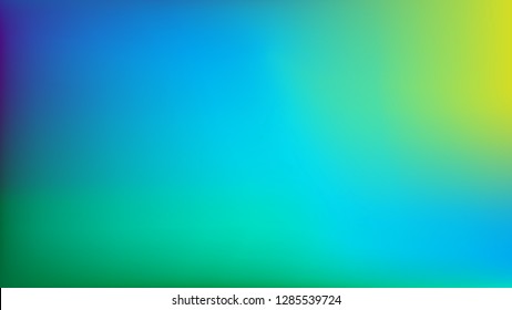 Blue to Lime Green Blurred Vector Background  Navy Blue  Turquoise  Yellow  Green Gradient Mesh  Trendy Out  of  focus Effect  Dramatic Saturated Colors  HD format Proportions  Horizontal Layout 