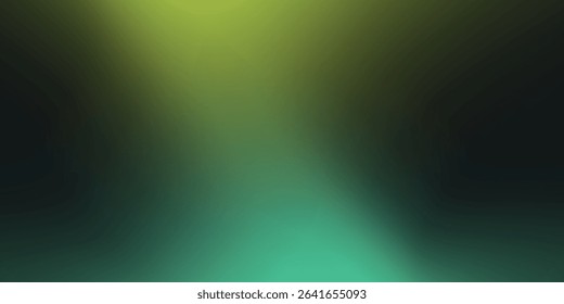 Blue to Lime Green Blurred Vector Background. Navy Blue, Turquoise, Yellow, Green Gradient Mesh. Trendy Out-of-focus Effect. Dramatic Saturated Colors. HD format Proportions. Horizontal . vector eps10