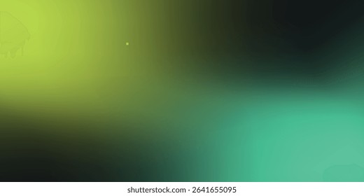 Blue to Lime Green Blurred Vector Background. Navy Blue, Turquoise, Yellow, Green Gradient Mesh. Trendy Out-of-focus Effect. Dramatic Saturated Colors. HD format Proportions. Horizontal . vector eps10