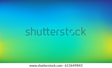 Blue to Lime Green Blurred Vector Background. Navy, Blue, Turquoise, Lime, Green Gradient Mesh. Trendy Out-of-focus Effect. Dramatic Saturated Colors. HD format Proportions. Horizontal Layout.