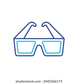 Blue Line 3d Glasses vector icon
