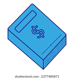 Buchführungselement mit blauer Linie. Einfache flache Vektorgrafik mit Business-Thema. Business.