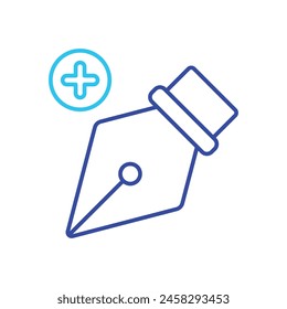 Blue Line Add Anchor vector icon