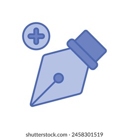 Blue Line Add Anchor vector icon