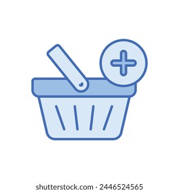 Blue Line Add To Cart vector icon