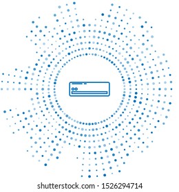 Blue Line Air Conditioner Icon Isolated On White Background. Split System Air Conditioning. Cool And Cold Climate Control System. Abstract Circle Random Dots. Vector Illustration