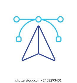 Blue Line Anchor Tool vector icon