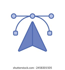 Blue Line Anchor Tool vector icon