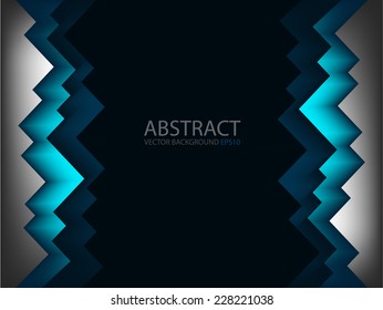 Blue line angle with grey color overlap layer paper on dark black space for text and message modern artwork design background